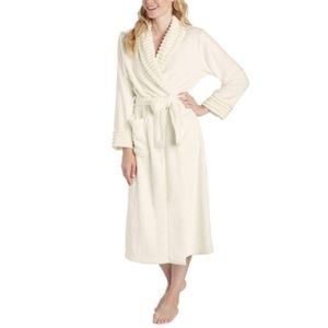 Carole Hochman Ivory Plush Wrap Robe